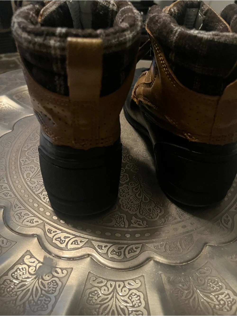 Women’s  Brown and Black Duck Boots - Waterproof Winter Lace-Up